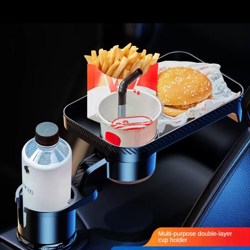 Car Cup Holder Attach Tray 360° Swivel Adjustable Eating Table Holders Expander